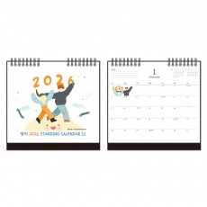 2026년 양지 다이어리 스탠딩카렌다12 탁상캘린더 달력 1면 1개월 225x197mm